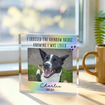 Personalized Pet Memorial Photo,Custom Pet Memorial Acrylic Block, Loss of dog or Cat Pet Memorial Gift, Sympathy Christmas Gift