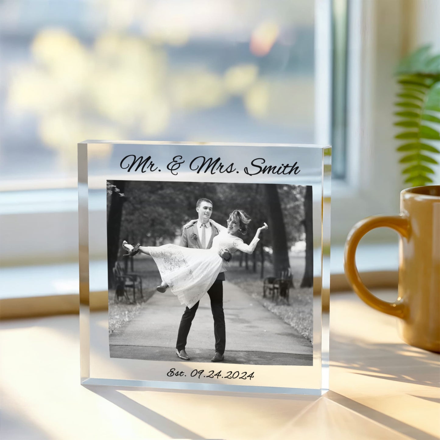 Custom Photo Plaque Wedding Keepsake or Milestone Anniversary Gift, Personalized Acrylic Plaque, Bedroom Decor for Couple