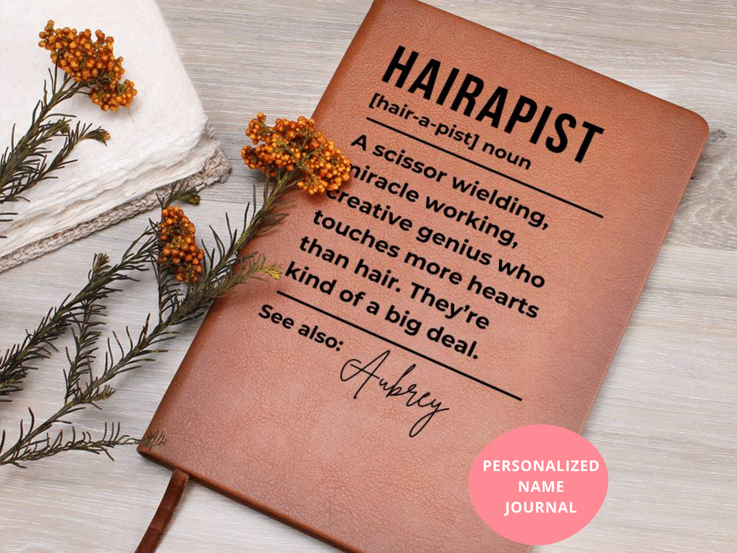 Gift For Hairdresser Personalized Notebook | Gift For Hairstylist | Salon Owner Gift | Barber Gift