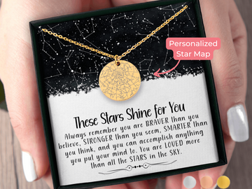 Custom Star Map By Date Necklace Gift for Daughter, Granddaughter Birthday Gift for Girls