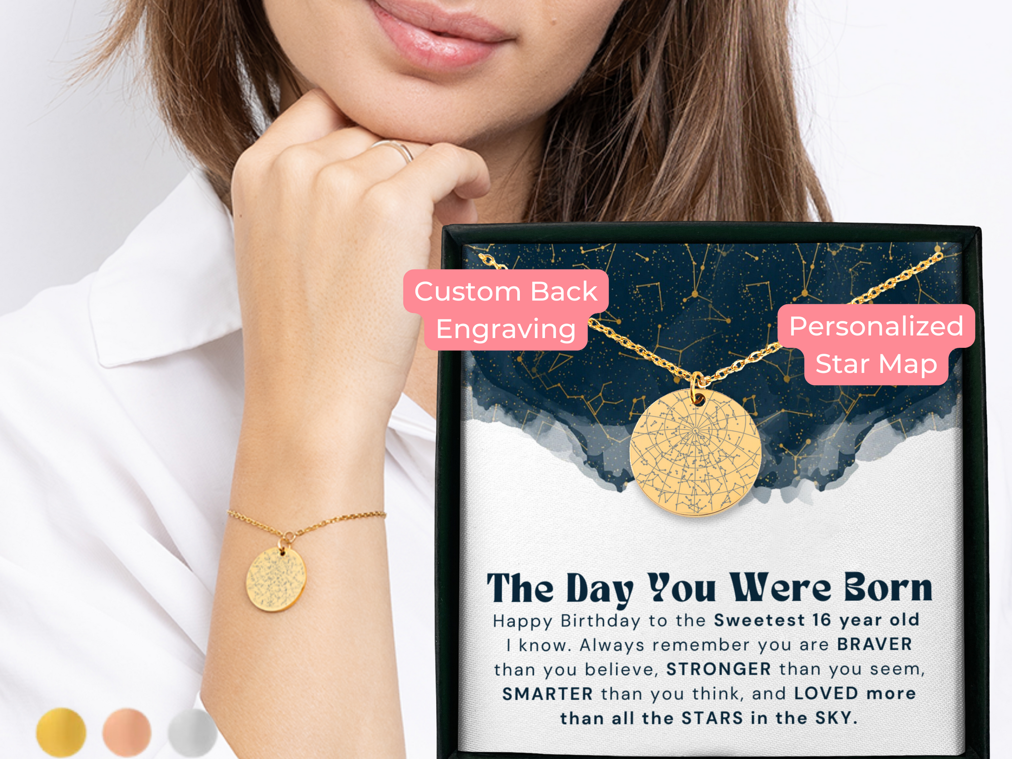 16 Year Old Girl Custom Star Map by Date Bracelet