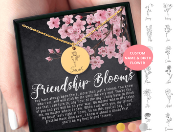 Friendship Gift Customized Birth Flower Necklace