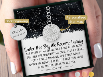 Bonus Son Bonus Daughter Gift Custom Star Map By Date Keychain Adoption Gift From Step Mom