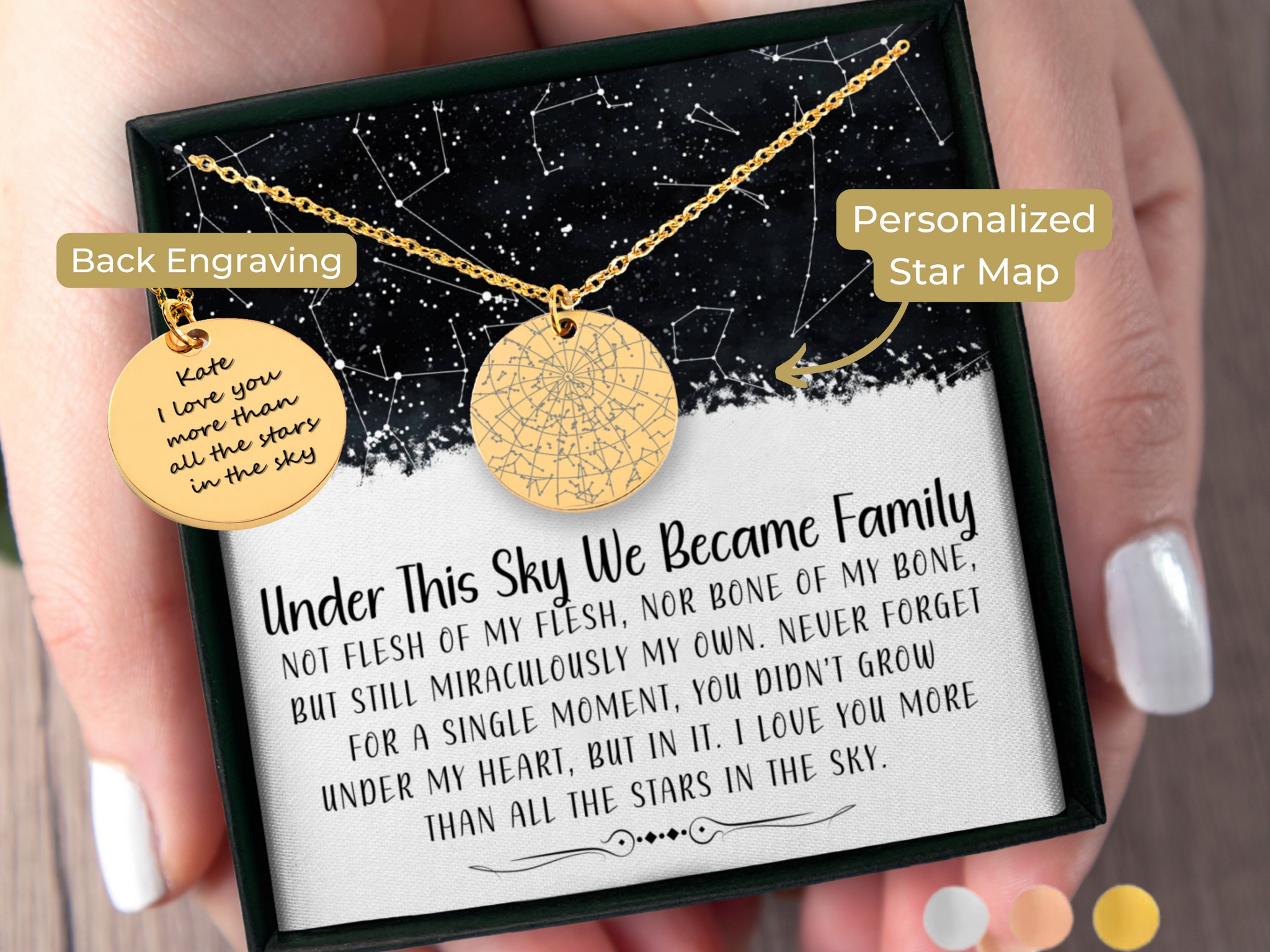 Bonus Daughter Adoption Jewelry Custom Star Map By Date Necklace