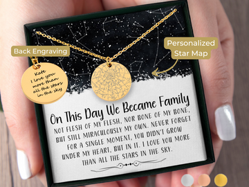 Bonus Daughter Gift Custom Star Map By Date Necklace Adoption Jewelry Unbiological Daughter Gift