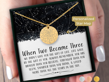 Unbiological Daughter Gift Custom Star Map By Date Adoption Necklace