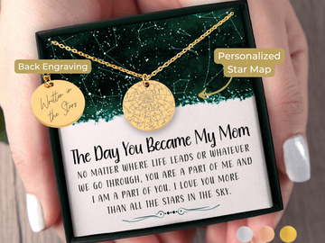 Mother Daughter Gift Custom Star Map By Date Necklace Gift for Bonus Mom