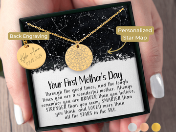 First Mother's Day Gift Custom Star Map By Date New Mom Necklace