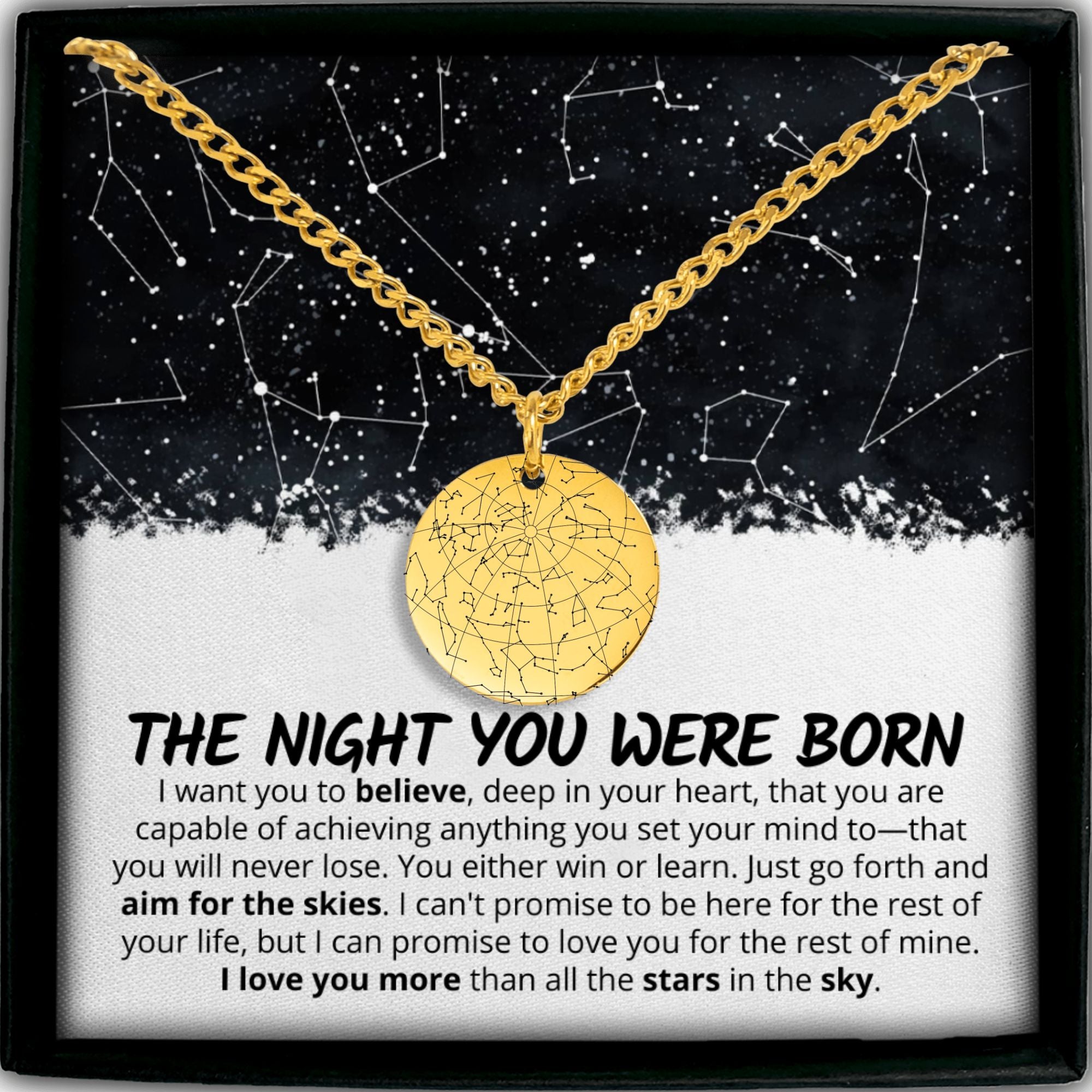 Custom Star Map By Date Necklace for Him, Son Birthday Gift, Grandson Gifts for Nephew, Christmas Gift Idea Encouragement Gift for Friend