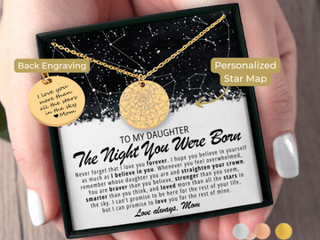 Custom Star Map By Date Mother Daughter Gift for Daughter from Mom, Birthday Present, Valentine's Day Gift, Encouragement Gift