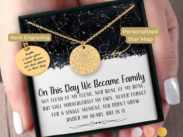 Adoption Necklace Custom Star Map By Date Bonus Daughter Gift from Mom Adoption Jewelry