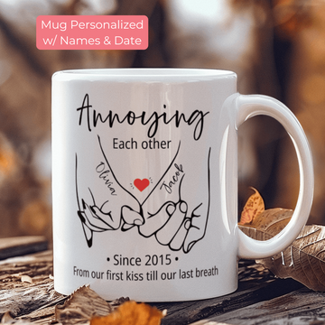 Personalized Couples Mug with Names and Anniversary Year – Perfect Anniversary or Christmas Gift