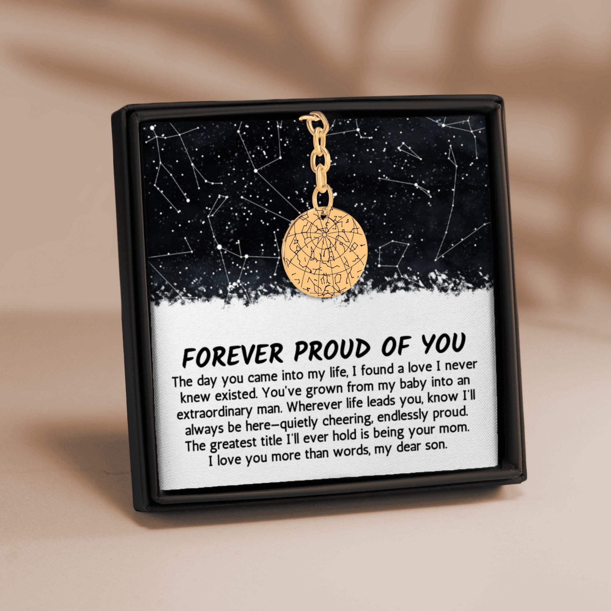 Gift for Son Custom Star Map Keychain by Date Sentimental Gift from Mom Personalized Keychain for Young Man 21st Birthday 18th Birthday Gift