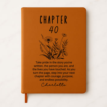 Chapter 40 Custom Engraved Notebook - 40th Birthday Gift for Her, Personalized Gift for Women