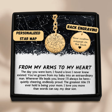 18th Birthday Gift For Son Custom Star Map By Date Keychain, Sentimental Mom to Son Gift, Personalized Keychain Custom Gift for Son from Mom