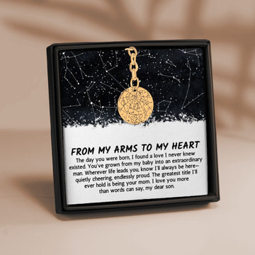18th Birthday Gift For Son Custom Star Map By Date Keychain, Sentimental Mom to Son Gift, Personalized Keychain Custom Gift for Son from Mom