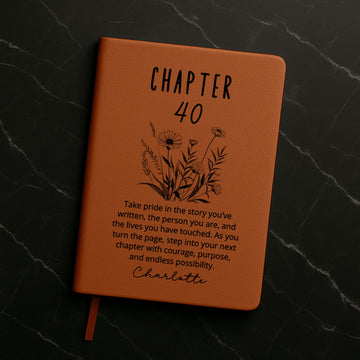 Chapter 40 Custom Engraved Notebook - 40th Birthday Gift for Her, Personalized Gift for Women