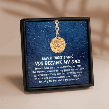 Personalized The Night You Became My Dad Keychain Fathers Day Gift From Daughter Son Star Map Fathers Day Custom Gift Star Map Keychain