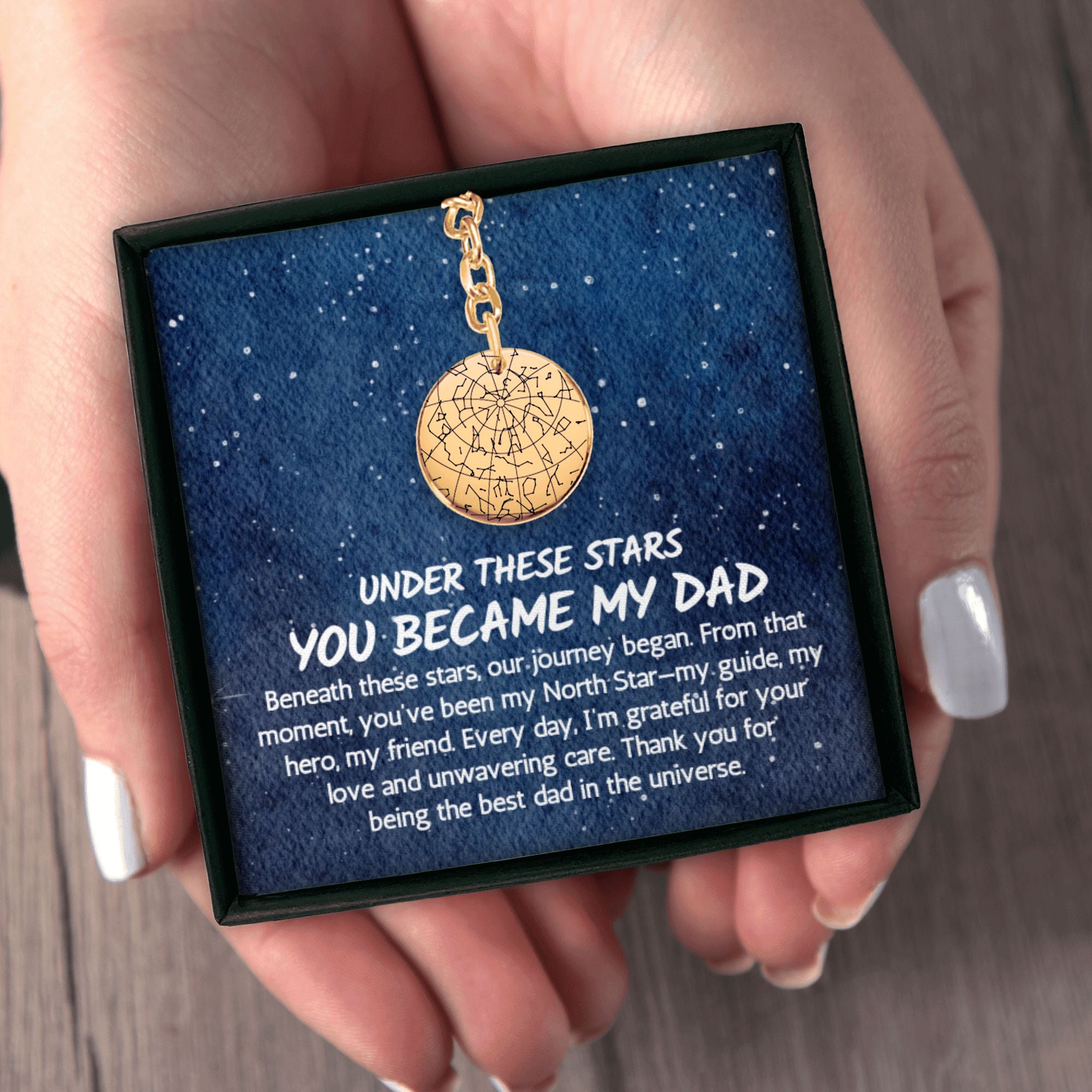 Personalized The Night You Became My Dad Keychain, Fathers Day Gift From Daughter Son Star Map Fathers Day Custom Gift Star Map Keychain