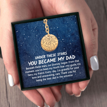 Personalized The Night You Became My Dad Keychain, Fathers Day Gift From Daughter Son Star Map Fathers Day Custom Gift Star Map Keychain