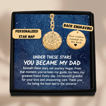 Personalized The Night You Became My Dad Keychain Fathers Day Gift From Daughter Son Star Map Fathers Day Custom Gift Star Map Keychain