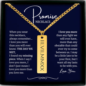 Promise Gifts For Him | Promise Necklace For Lover | Personalized Sentimental Gifts For Boyfriend | Bf Birthday Gift | Guy Valentine Gift