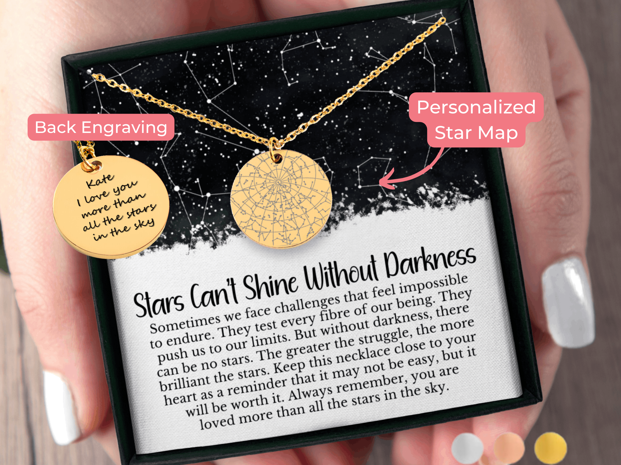 Divorce Gift For Friend Custom Star Map By Date Necklace