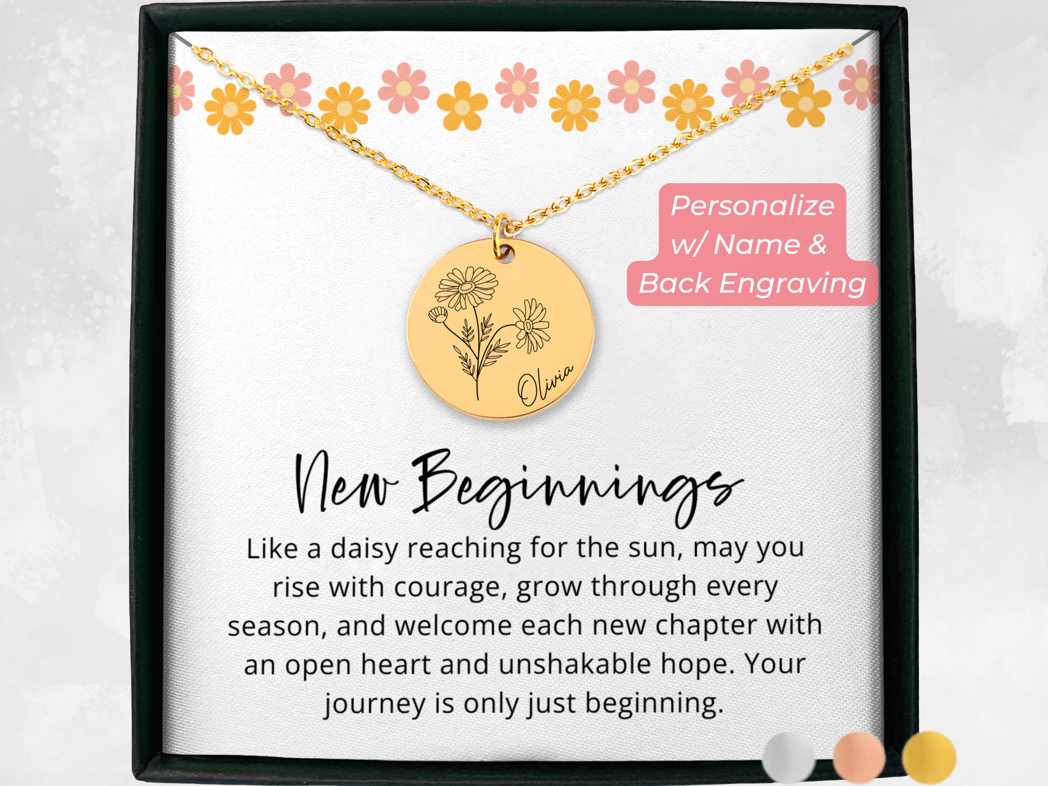 New Beginnings Gift for Her, Divorced Gift, New Job, Break up Gift Necklace, Moving Gift, Back to School Clean Slate, New Chapter Gifts