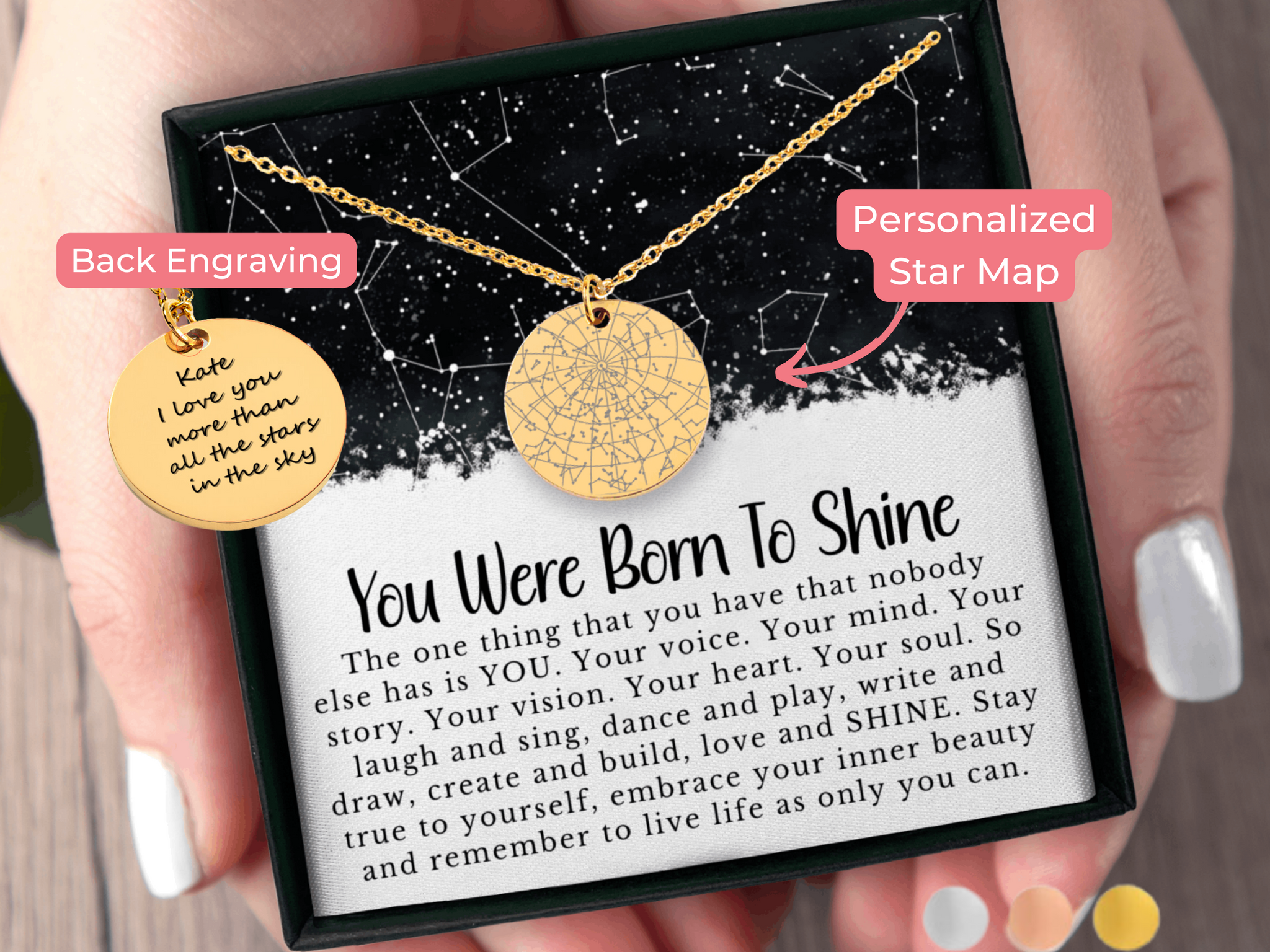 The Night You Were Born Custom Star Map Necklace Night Sky By Date Necklace for Her