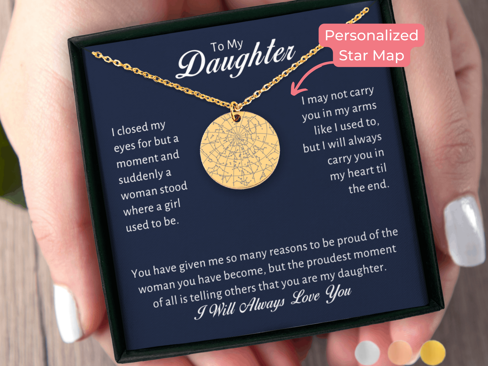 Gifts For Daughters Custom Star Map By Date Necklace