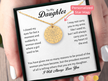 Personalized Gift From Daughter from Mom or Dad Custom Star Map By Date Necklace