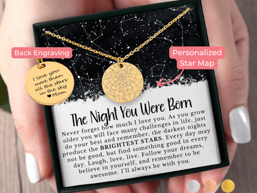 Personalized Star Map Necklace | Night Sky Gift for Daughter, Granddaughter or Niece