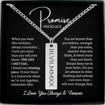 Gift For Boyfriend | Promise Jewelry For Him | Cheesy Gift Boyfriend | Personalized Cuban Promise Chain For Him | Promise Necklace For Him