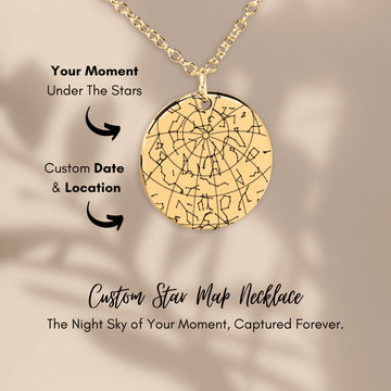 40th Birthday Gift Personalized Star Map Necklace