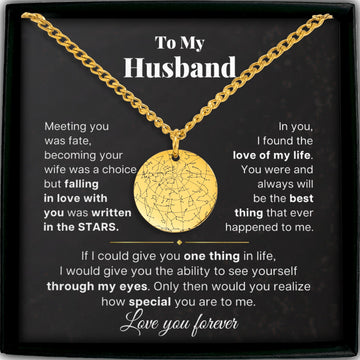 Custom Star Map By Date Anniversary Gift for Husband Engraved Necklace | Husband Gifts from Wife, Romantic Birthday Gift or Christmas Gift