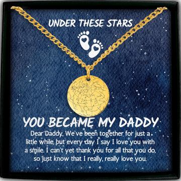 New Dad Gift from Baby Custom Star Map Necklace, First Fathers Day Gift, Fathers Day Gift From Wife, The Moment I Became a Daddy Dad Gifts