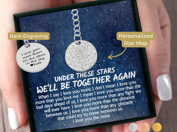 Deployment Gift Custom Star Map By Date Keychain