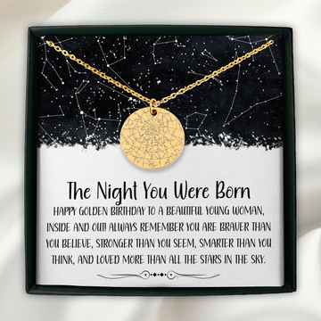 Golden Birthday Bracelet Custom Star Map By Date, Ideas For Golden Birthday Gifts, Golden Birthday Gift Jewelry With Card Personalized Gift