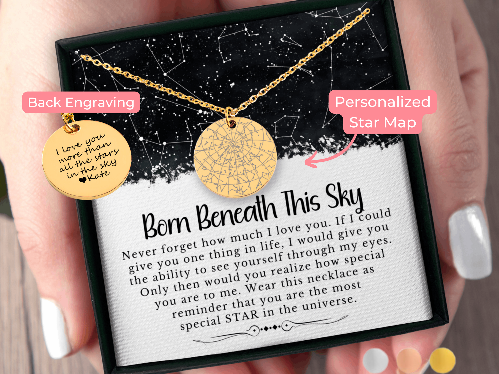 Personalized To My Daughter Custom Engraved Star Map By Date Necklace Heartfelt Daughter Gift Daughter's Birthday