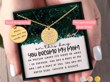 Gift for Mom Custom Star Map By Date Necklace Mom Gifts from Daughter or Son