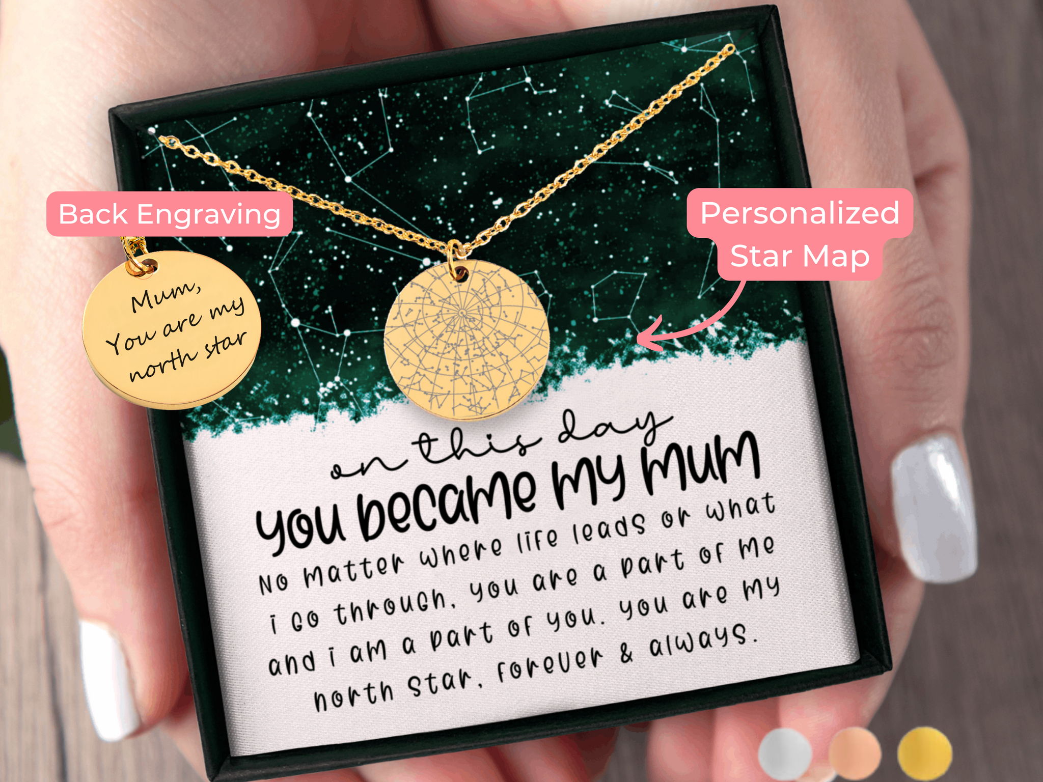 Gift for Mum Custom Star Map By Date Necklace