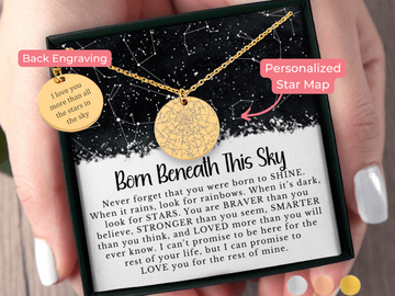 Born Beneath This Sky Custom Star Map By Date Constellation Necklace Gift for Daughter, Granddaughter, Niece