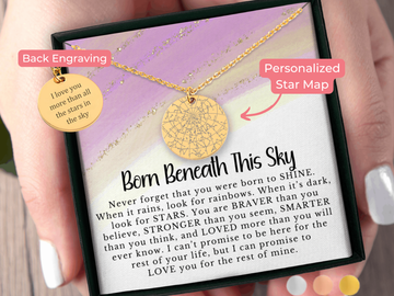 Born Beneath This Sky Custom Star Map By Date Necklace Gift for Daughter, Granddaughter Gifts, Niece Gift