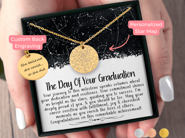 Personalised Graduation Gift for Her Custom Star Map By DateNecklace