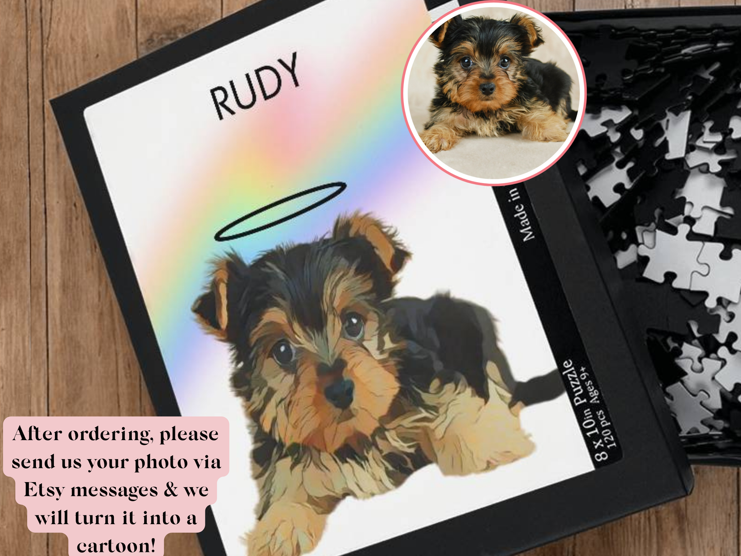 Personalized Rainbow Bridge Gift Puzzle,  Pet Remembrance Gift Pet Memory Gift, Dog Memorial Gifts Pet Keepsake Pet Loss