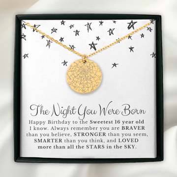 Bracelet | Night You Were Born Gift For Her, 16th Birthday Gift For Girl, Sweet 16 Gift Box For Daughter Birthday Gift, For Granddaughter