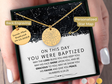 Baptized Necklace Custom Star Map By Date