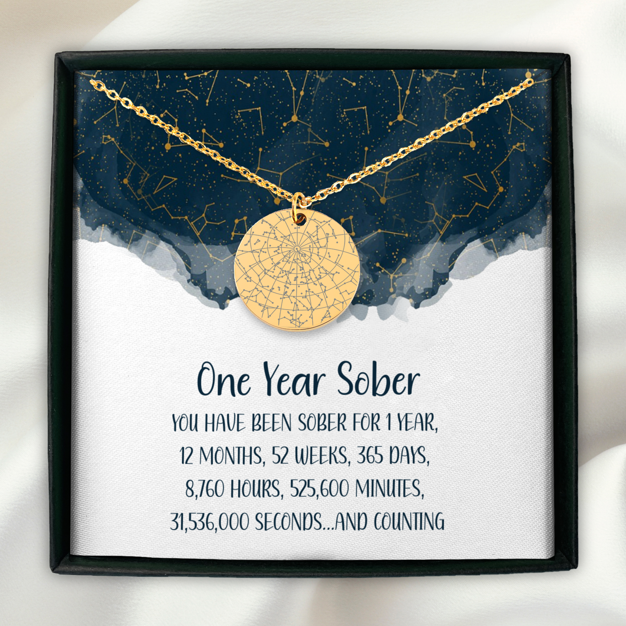 Bracelet 1 Year Sober Gift, Sobriety Gift for Women Custom Star Map by Date, Recovery Gifts, Sober Gifts For Women, Alcohol Recovery Jewelry