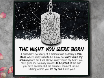 The Night You Were Born Gift for Son Keychain