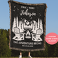 Engagement Gift For Nature Lovers, Camping Gift For Couples, Personalized His & Hers Initial Blanket, The Adventure Begins Cotton Anniversary Gift